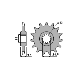 PBR ZĘBATKA PRZEDNIA 2048 17 18NC HONDA VT 250F`89-90 (ŁAŃC. 428)